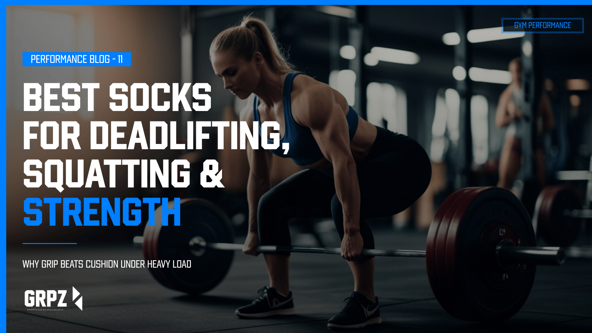 GRPZ Workout PRO grip sock worn during strength training