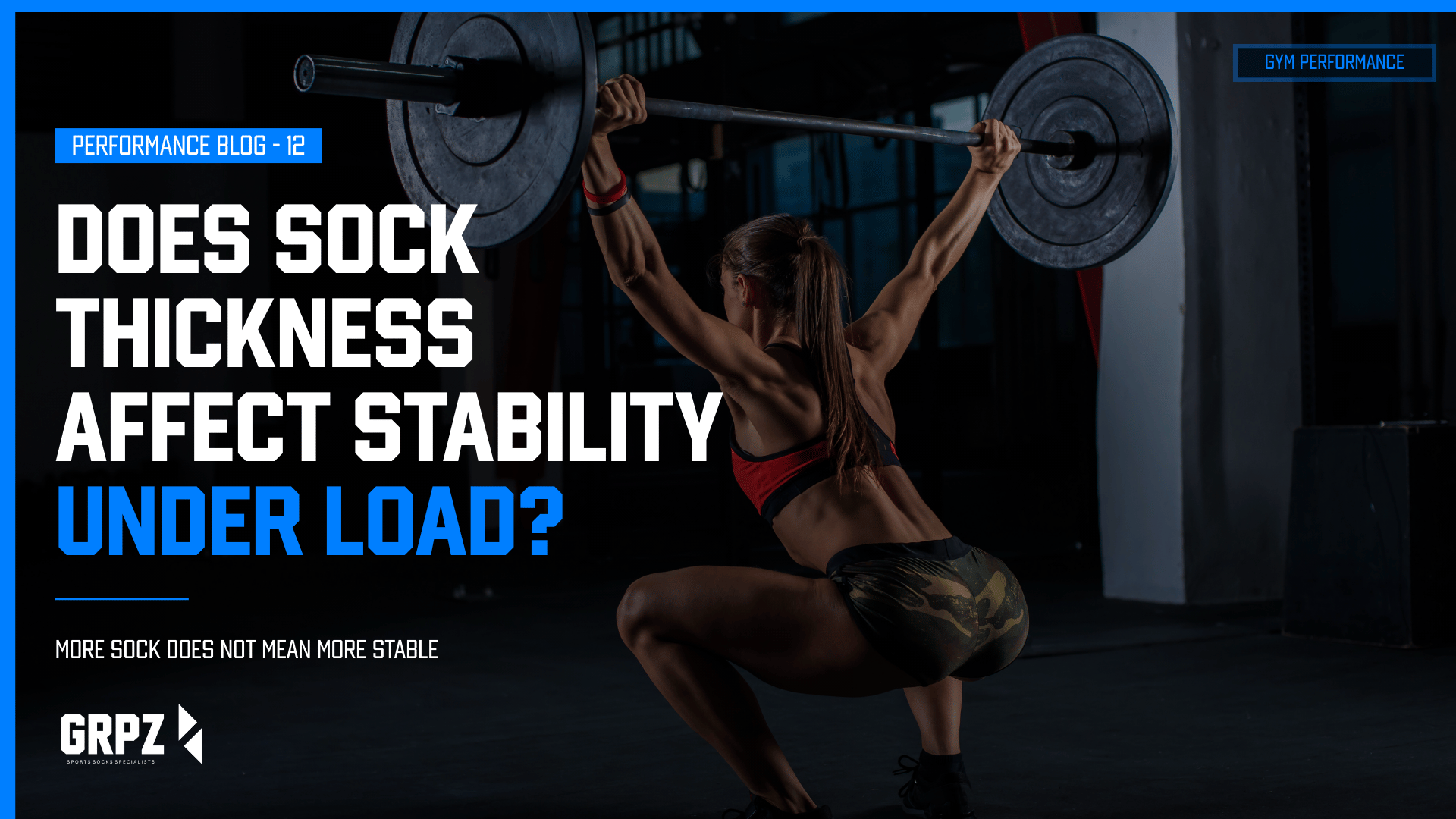 GRPZ Workout PRO grip sock showing minimal thickness and full grip coverage